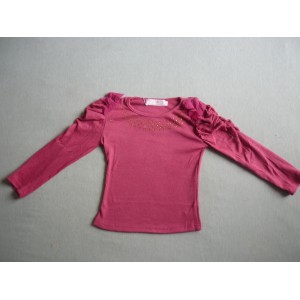 t-shirt manche longue strass rose