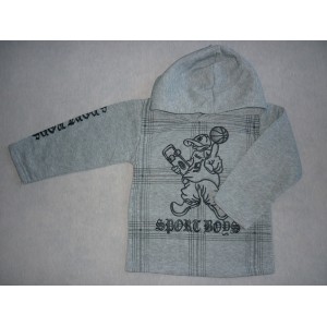 pull avec capuche gris clair