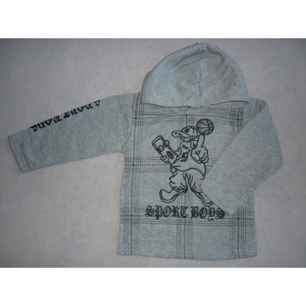 pull avec capuche gris clair